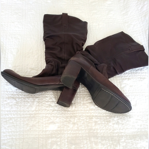 Vintage Liz Claiborne Flex Comfort Musket Brown Leather Knee High Boot size 8.5M - Picture 1 of 6